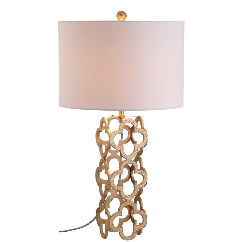 Oliver 26.5" Metal Quatrefoil LED Table Lamp - JONATHAN Y