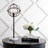 Atomic Caged 26.5" Edison Bulb Metal/Marble Modern LED Table Lamp - JONATHAN Y