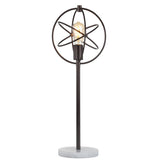 Atomic Caged 26.5" Edison Bulb Metal/Marble Modern LED Table Lamp - JONATHAN Y