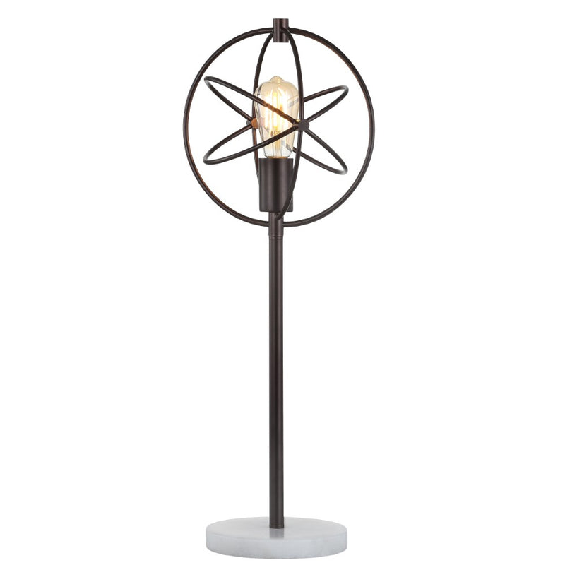 Atomic Caged 26.5" Edison Bulb Metal/Marble Modern LED Table Lamp - JONATHAN Y