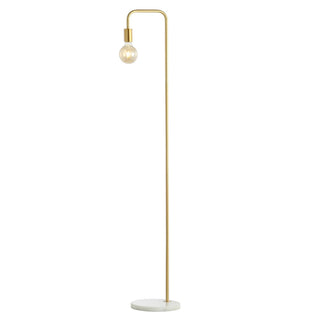 Vega 60" Minimalist Edison Metal/Marble Floor Lamp - JONATHAN Y