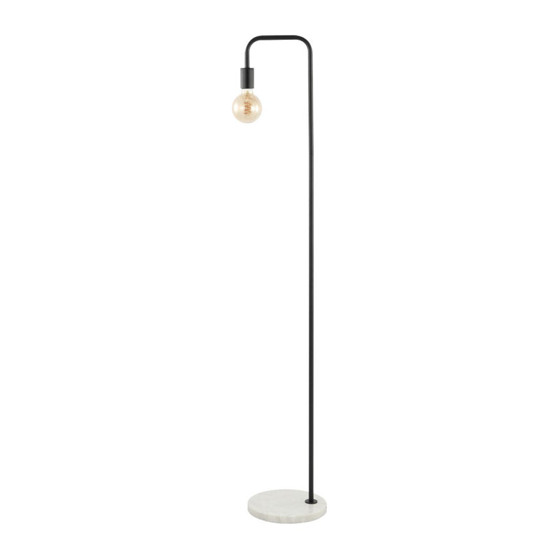 Vega 60" Minimalist Edison Metal/Marble Floor Lamp - JONATHAN Y