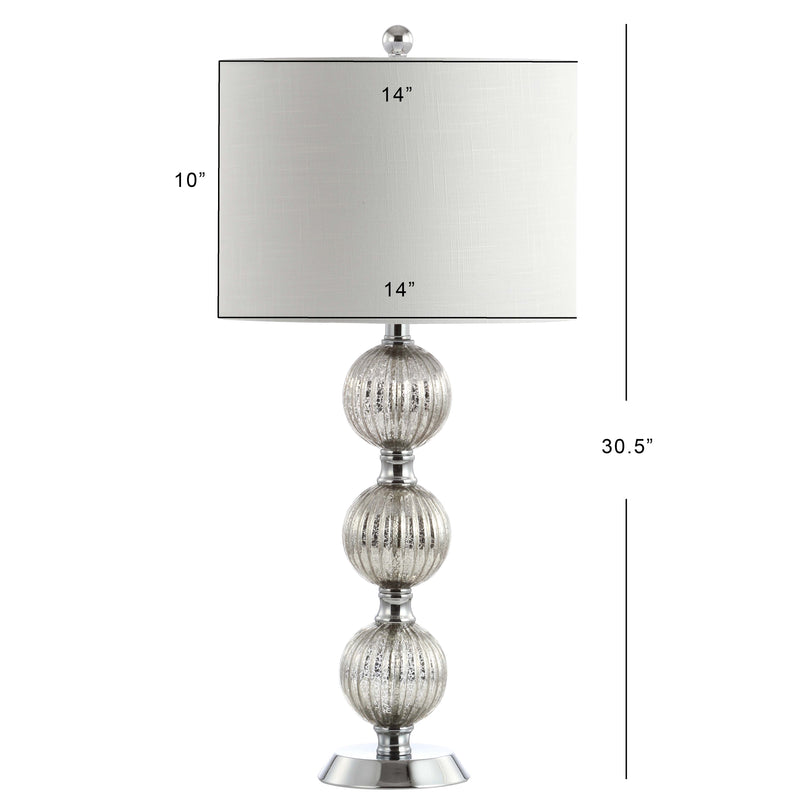 Rita 30.5" Silvered Orbs Glass/Metal LED Table Lamp - JONATHAN Y
