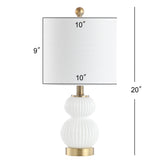 Daphne 20" Ribbed Metal/Glass LED Table Lamp