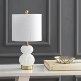 Daphne 20" Ribbed Metal/Glass LED Table Lamp