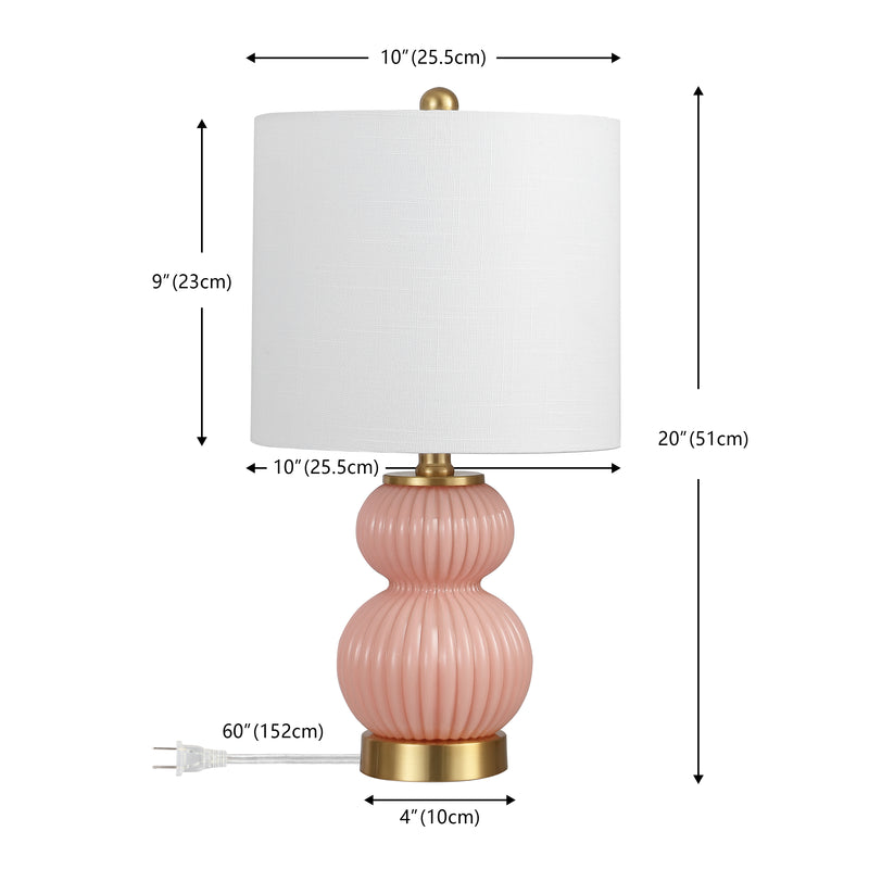 Daphne 20" Ribbed Metal/Glass LED Table Lamp