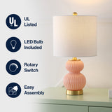 Daphne 20" Ribbed Metal/Glass LED Table Lamp