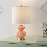 Daphne 20" Ribbed Metal/Glass LED Table Lamp
