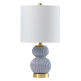 Daphne 20" Ribbed Metal/Glass LED Table Lamp