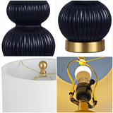Daphne 20" Ribbed Metal/Glass LED Table Lamp