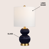 Daphne 20" Ribbed Metal/Glass LED Table Lamp