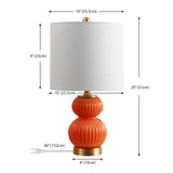 Daphne 20" Ribbed Metal/Glass LED Table Lamp