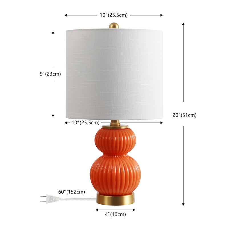 Daphne 20" Ribbed Metal/Glass LED Table Lamp