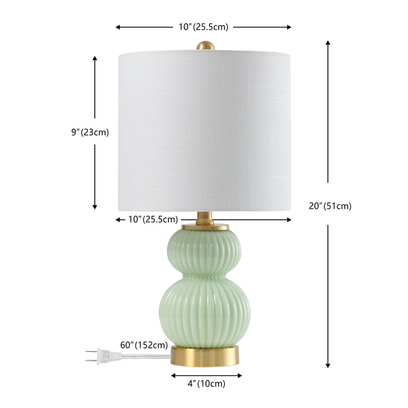 Daphne 20" Ribbed Metal/Glass LED Table Lamp
