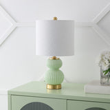 Daphne 20" Ribbed Metal/Glass LED Table Lamp