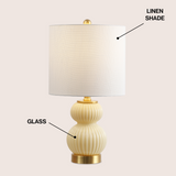 Daphne 20" Ribbed Metal/Glass LED Table Lamp