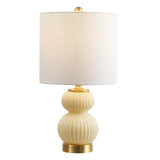 Daphne 20" Ribbed Metal/Glass LED Table Lamp