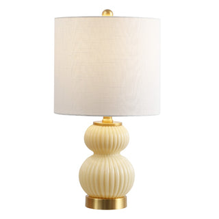 Daphne 20" Ribbed Metal/Glass LED Table Lamp