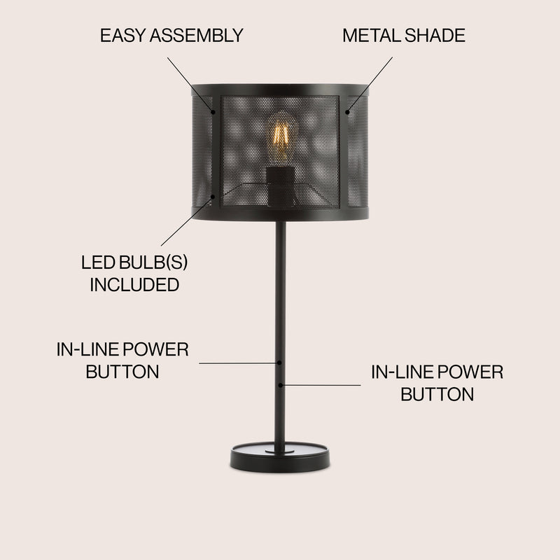 Wilcox 25" Minimalist Metal LED Table Lamp - JONATHAN Y