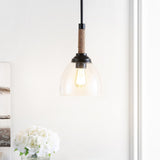 Alys 7.63" Adjustable Rope Wrap Modern Rustic Iron/Glass LED Pendant - JONATHAN Y