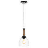 Alys 7.63" Adjustable Rope Wrap Modern Rustic Iron/Glass LED Pendant - JONATHAN Y
