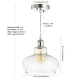 Hampton 9.38" Adjustable Iron/Glass Pharmacy LED Pendant - JONATHAN Y