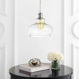 Hampton 9.38" Adjustable Iron/Glass Pharmacy LED Pendant - JONATHAN Y