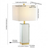 Lila 27" Mirror/Iron Hidden Jewelry Box Mirrored Column LED Table Lamp Brass Gold – DIM