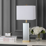Lila 27" Mirror/Iron Hidden Jewelry Box Mirrored Column LED Table Lamp - JONATHAN Y