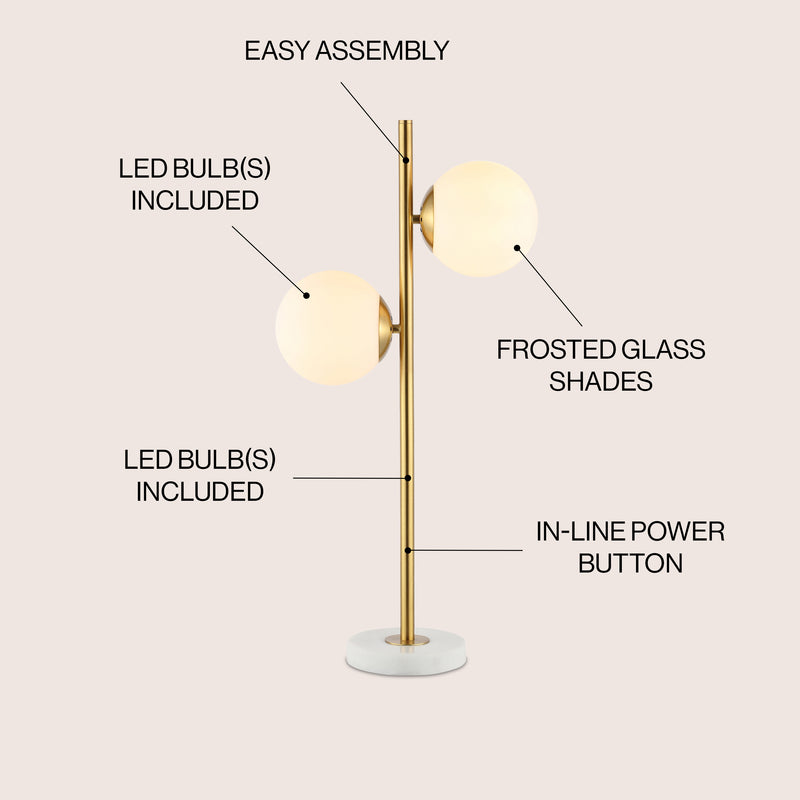 Amelie 28" Coastal Vintage Iron LED Table Lamp - JONATHAN Y