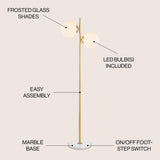 Oscar 60.5" Modern Parisian Candlestick Iron LED Floor Lamp - JONATHAN Y