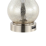 Dino 21" Farmhouse Industrial Iron/Glass LED Table Lamp with USB Charging Port - JONATHAN Y