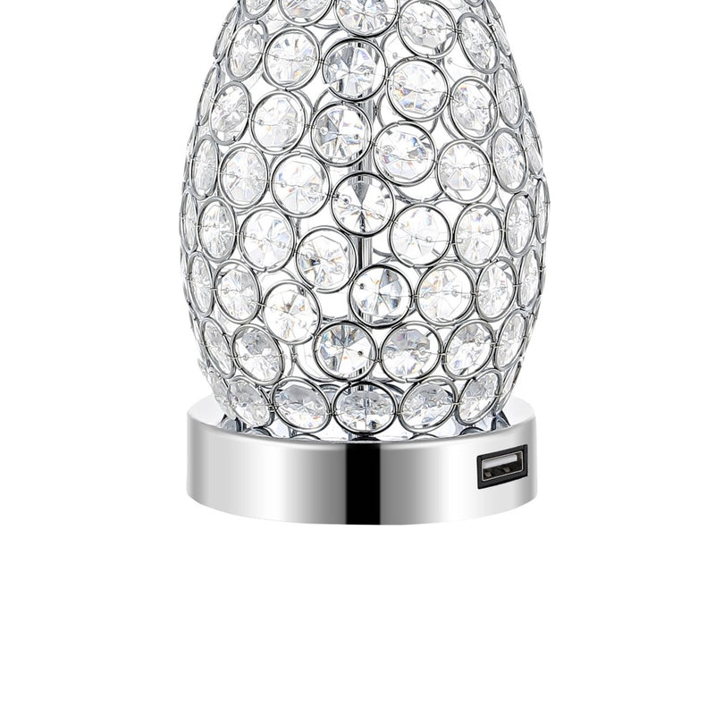 Lily 22.25" Midcentury Modern Iron LED Table Lamp with USB Charging Port - JONATHAN Y