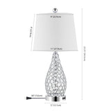 Lily 22.25" Midcentury Modern Iron LED Table Lamp with USB Charging Port - JONATHAN Y