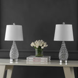 Lily 22.25" Midcentury Modern Iron LED Table Lamp with USB Charging Port - JONATHAN Y
