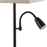 Austin 25.5"  Farmhouse Industrial Iron LED Table Lamp with USB Charging Port and Adjustable Reading Light - JONATHAN Y