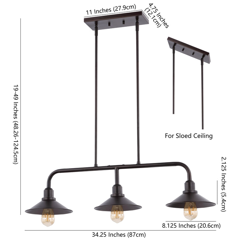 Cade 34.25" Metal Farmhouse Industrial LED Pendant - JONATHAN Y