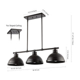 Asher 36" Industrial Farmhouse Iron Linear LED Pendant - JONATHAN Y