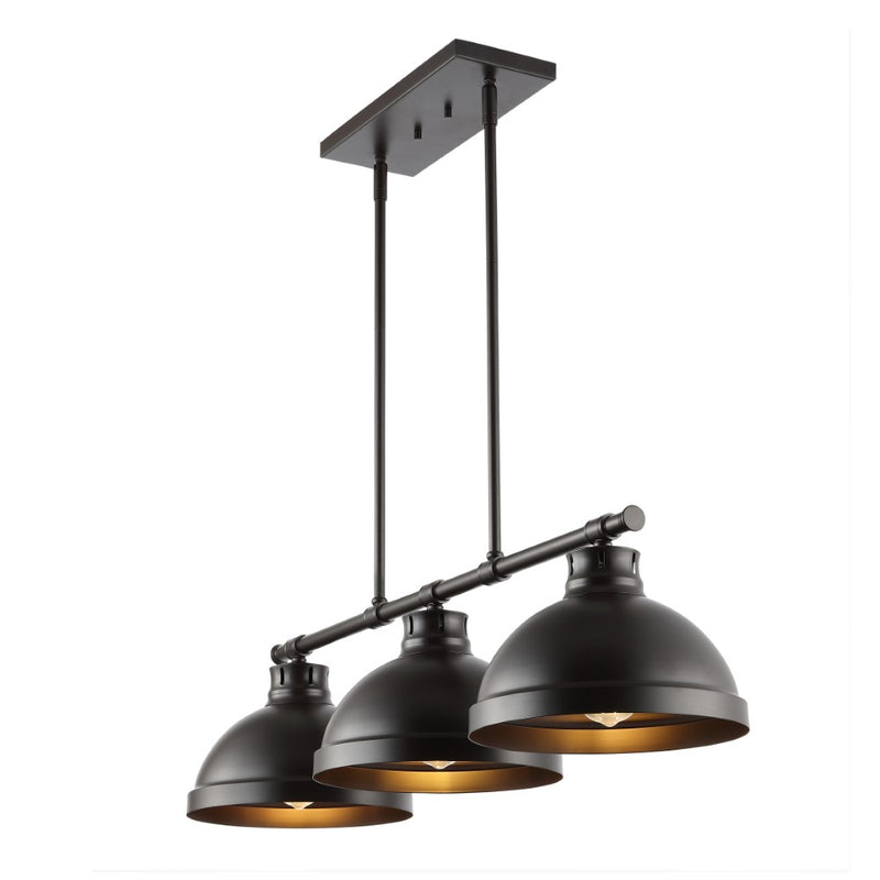 Asher 36" Industrial Farmhouse Iron Linear LED Pendant - JONATHAN Y