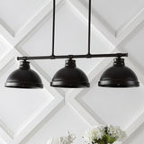 Asher 36" Industrial Farmhouse Iron Linear LED Pendant - JONATHAN Y