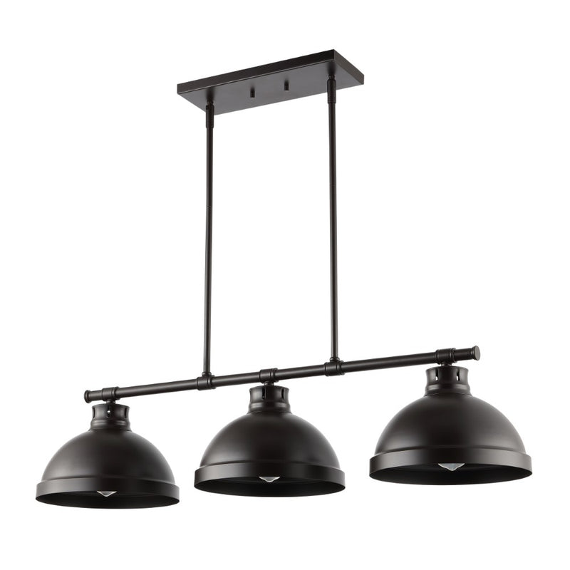 Asher 36" Industrial Farmhouse Iron Linear LED Pendant - JONATHAN Y