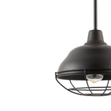 Levi Industrial Farmhouse Iron LED Pendant - JONATHAN Y