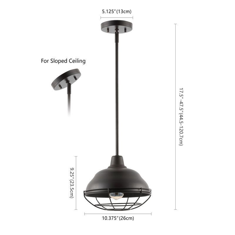 Levi Industrial Farmhouse Iron LED Pendant - JONATHAN Y