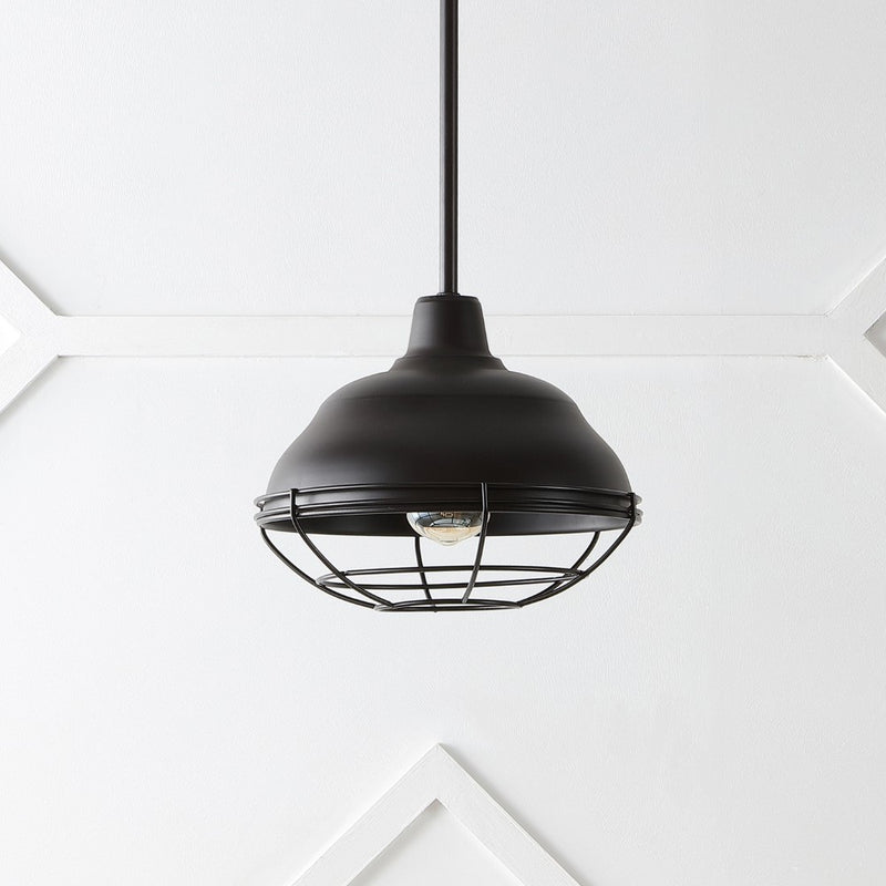 Levi Industrial Farmhouse Iron LED Pendant - JONATHAN Y