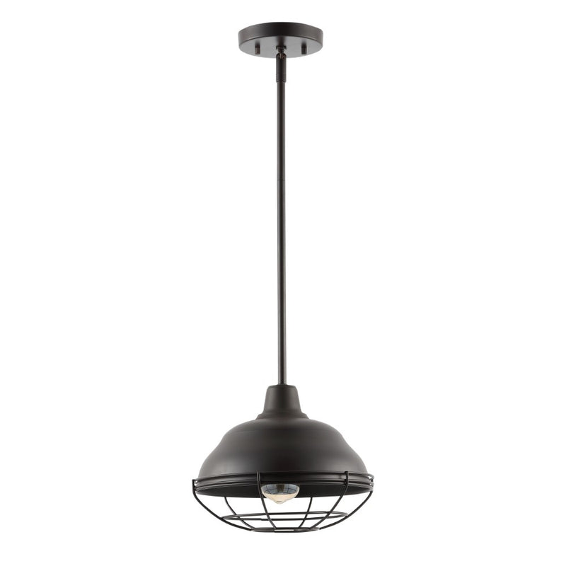 Levi Industrial Farmhouse Iron LED Pendant - JONATHAN Y