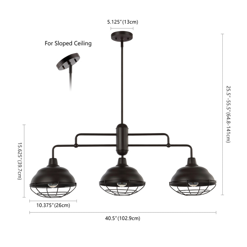Levi Industrial Farmhouse Iron LED Pendant - JONATHAN Y