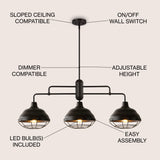 Levi Industrial Farmhouse Iron LED Pendant - JONATHAN Y