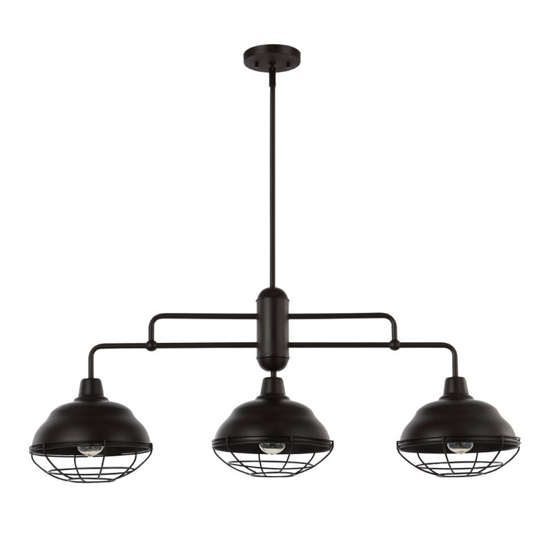Levi Industrial Farmhouse Iron LED Pendant - JONATHAN Y