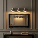Levi 24.5" Industrial Farmhouse Iron LED Vanity Nickel / 3 Sockets – MAIN-ROOM