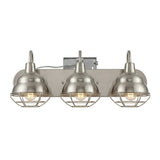 Levi 24.5" Industrial Farmhouse Iron LED Vanity Nickel / 3 Sockets – MAIN-SILO